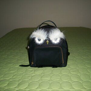 Kate Spade Star Bright black Owl Tomi Nylon Backpack